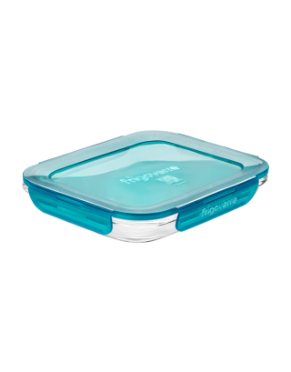 BORMIOLI ROCCO Set 2 Contenitori Frigoverre in Vetro con Tappo in Plastica,  Azzurro, Glass : : Casa e cucina